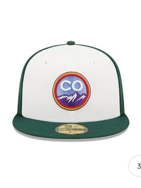 New Era 59FIFTY Fitted Cap - Colorado Rockies Dark Green and White